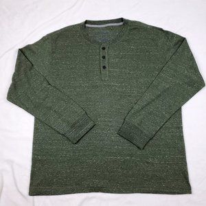Green Thermal Henley Men's XXL